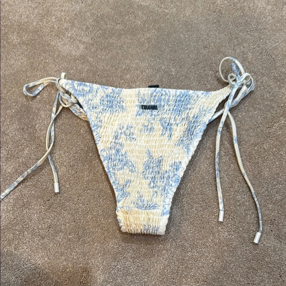 triangl swimwear Blue and White Tie-Side Bikini Bottom